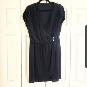 La Perla Black Rhinestone Button Waist Closure Wrap Dress IT46 ~ Small